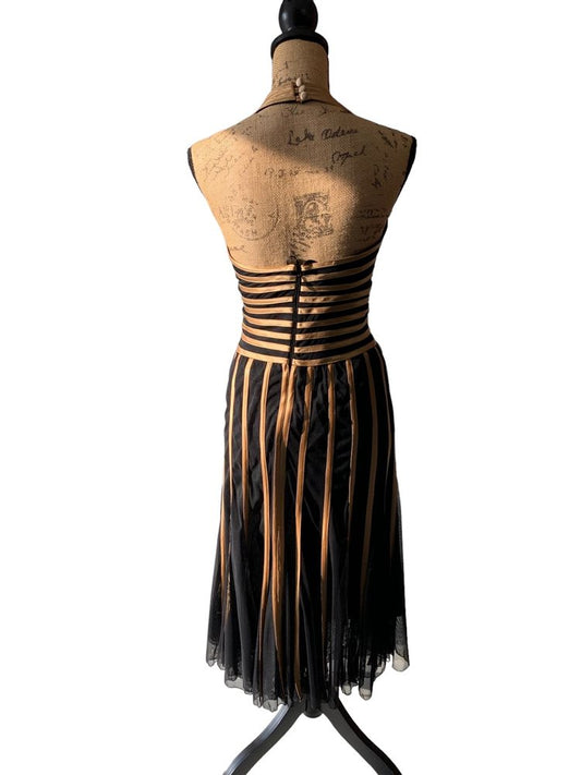 Black and Gold Cocktail Dress by Vertigo Paris