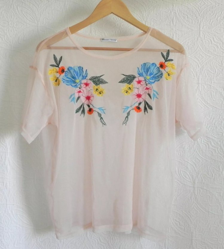 Zara Floral Sheer Top