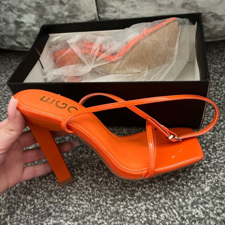 EGO Orange Strappy Heels