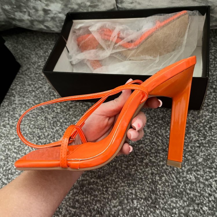 EGO Orange Strappy Heels