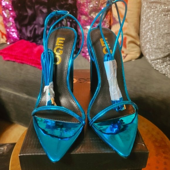 EGO Blue Strappy Heels