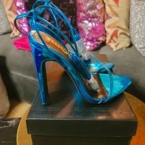 EGO Blue Strappy Heels