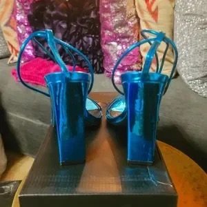 EGO Blue Strappy Heels