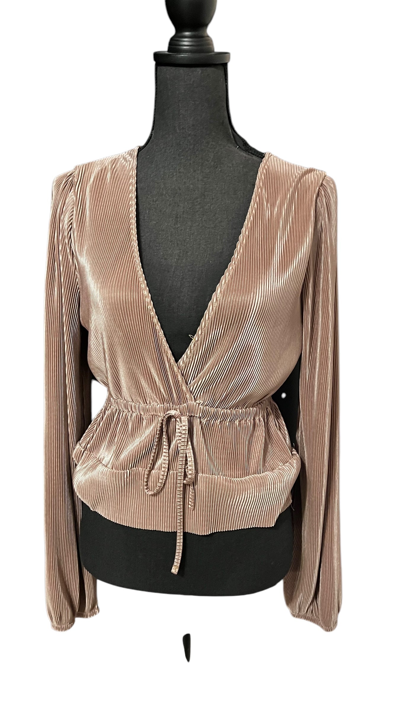 Long Sleeve Champagne Blouse by Zara